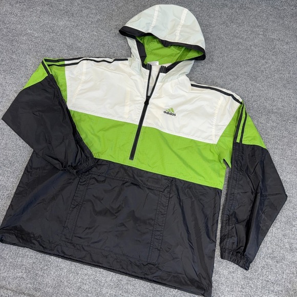 adidas Other - Vintage Adidas Jacket Mens Medium Windbreaker Colorblock Hooded Anorak Half Zip